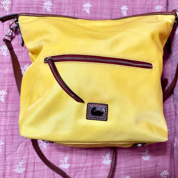 Dooney & Bourke Yellow and Brown Shoulder Bag - Picture 4 of 9